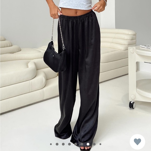 NWT PRINCESS POLLY NIXIE BLACK WIDE LEG PANTS - Picture 6 of 11